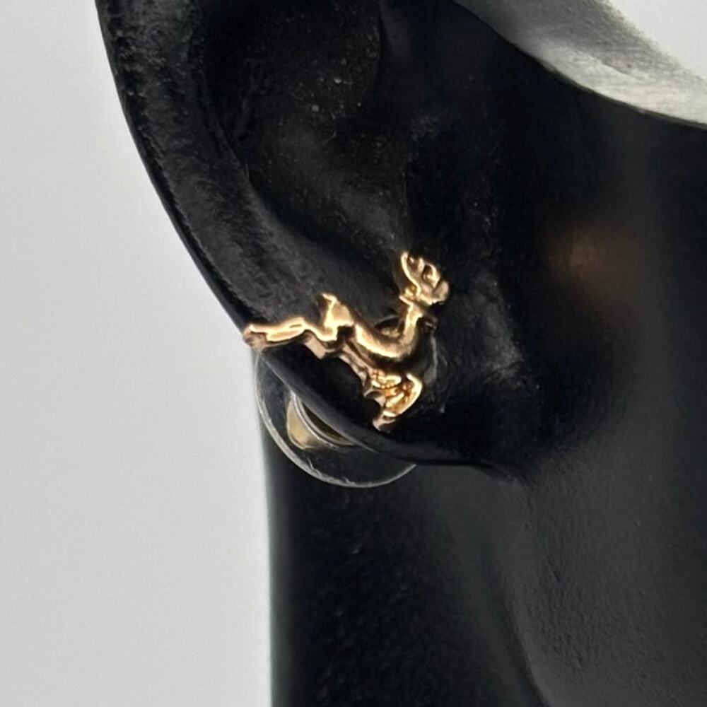 Gold Reindeer Earrings